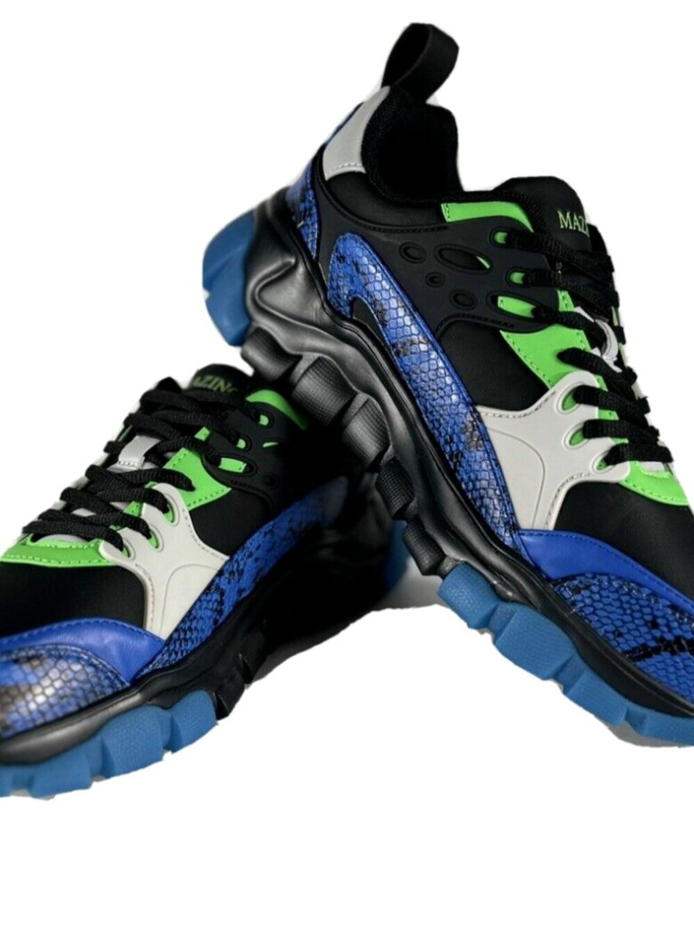 Mazino Men's Fashion Chunky Sneakers Sphene Royal Blue Green Athleisure Shoes